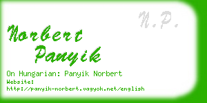 norbert panyik business card